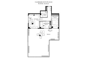 Parduodamas butas Karaliaučiaus g., Pilaitė, Vilniaus m., Vilniaus m. sav., 65.14 m2 ploto, 3 kambariai 22