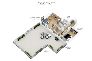 Parduodamas butas Karaliaučiaus g., Pilaitė, Vilniaus m., Vilniaus m. sav., 65.14 m2 ploto, 3 kambariai 23