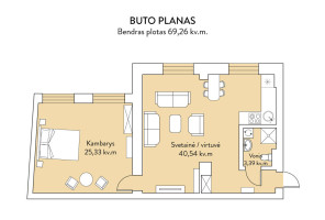 Parduodamas butas Vokiečių g., Senamiestis, Vilniaus m., Vilniaus m. sav., 70 m2 ploto, 2 kambariai 21