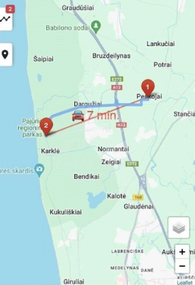 Parduodamas sklypas Peskojų k., Klaipėdos r. sav., 14 a ploto 5