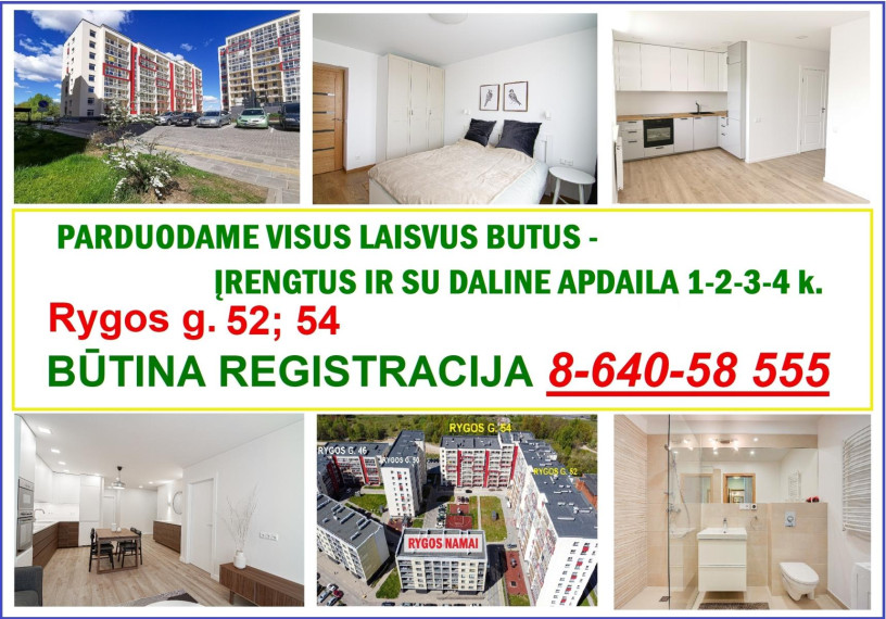 Parduodamas butas Rygos g., Justiniškės, Vilniaus m., Vilniaus m. sav., 55.55 m² ploto 2 kambariai 11