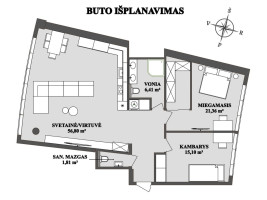 Parduodamas butas Konstitucijos pr., Šnipiškės, Vilniaus m., Vilniaus m. sav., 101.48 m2 ploto, 3 kambariai 6