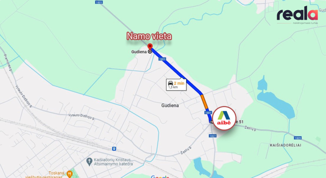Parduodamas namas Vilniaus g., Gudienos k., 81.69 kv.m ploto, 1 aukštai 22