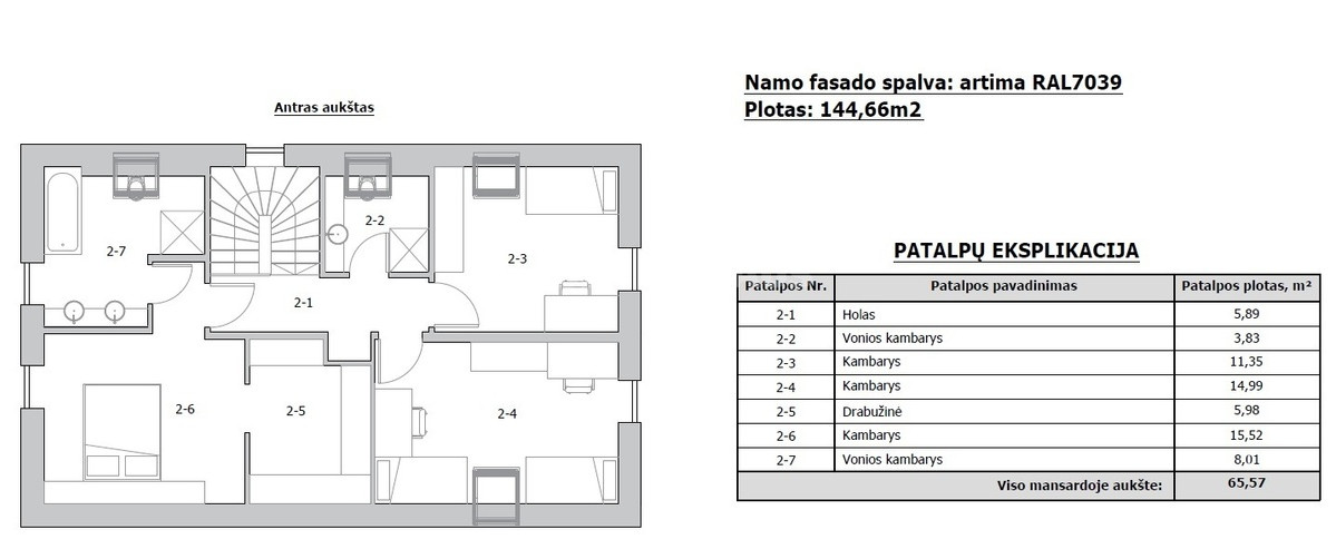 Parduodamas namas Blizgių g., Grabių k., Klaipėdos r. sav., 144.66 m2 ploto, 2 aukštai 27