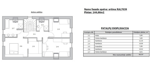 Parduodamas namas Blizgių g., Grabių k., Klaipėdos r. sav., 144.66 m2 ploto, 2 aukštai 26