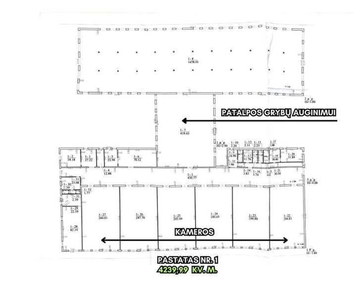 Parduodamos administracinės, gamybinės, kitos paskirties, paslaugų, prekybos, sandėliavimo patalpos Eglynlaukio g., Dargių k., Joniškio r. sav., 6154.1 m2 ploto 4
