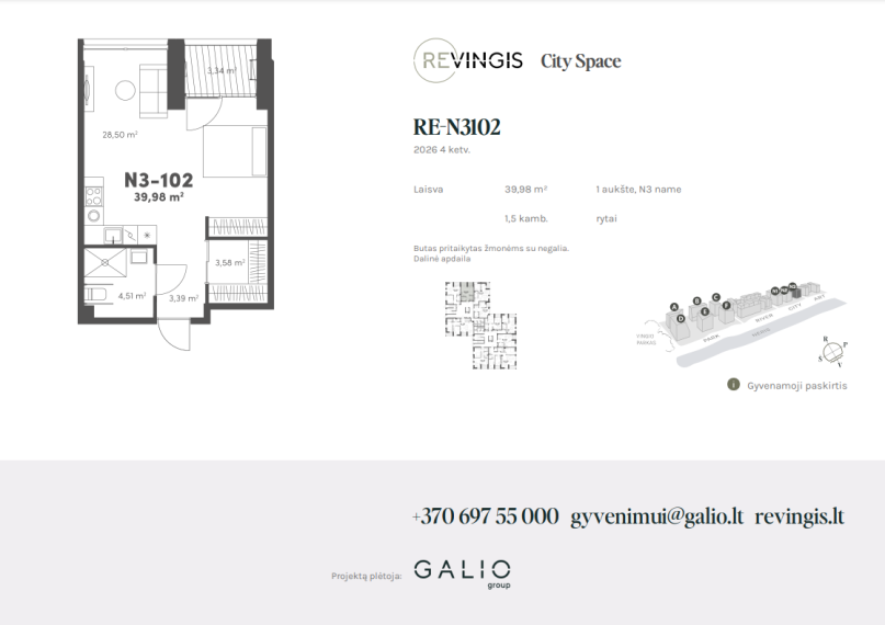 Parduodamas butas Eigulių g., Vilkpėdė, Vilniaus m., Vilniaus m. sav., 39.98 m² ploto 2 kambariai 2