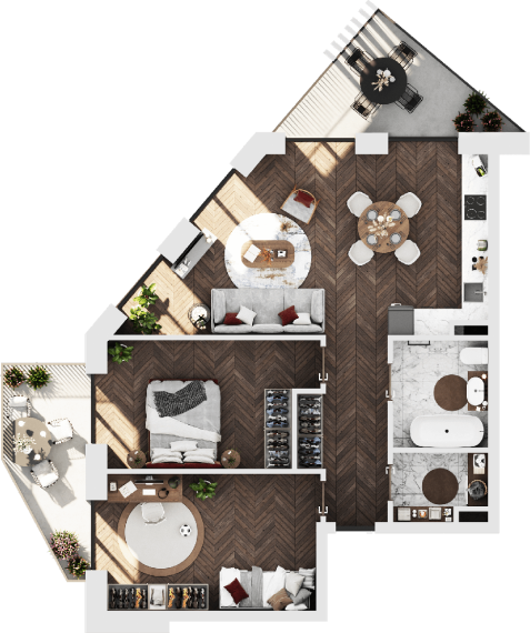 Parduodamas butas Eigulių g., Vilkpėdė, Vilniaus m., Vilniaus m. sav., 73.14 m² ploto 3 kambariai 2