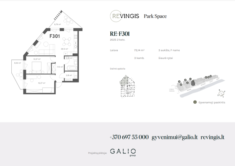 Parduodamas butas Eigulių g., Vilkpėdė, Vilniaus m., Vilniaus m. sav., 73.14 m² ploto 3 kambariai 3