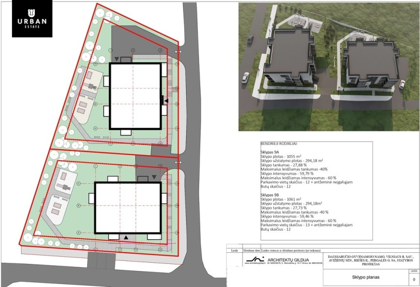 Parduodami daugiabučių pask. sklypai su projektu Riešėje 21