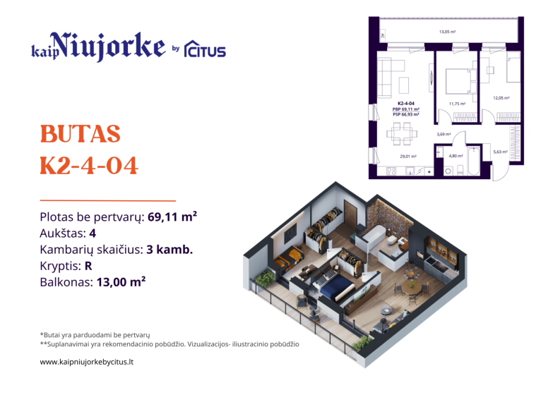 Parduodamas butas Kareivių g., Žirmūnai, Vilniaus m., Vilniaus m. sav., 69.50 m² ploto 3 kambariai 2