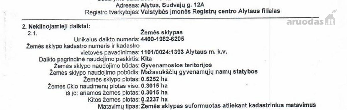 Parduodamas sklypas Sudvajų g., Vidzgiris, Alytaus m., Alytaus m. sav., 52 a ploto 11