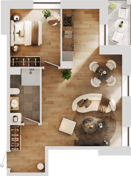 Parduodamas butas Eigulių g., Vilkpėdė, Vilniaus m., Vilniaus m. sav., 50.65 m² ploto 2 kambariai 3