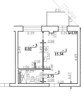 Parduodamas butas Eišiškių pl., Kirtimai, Vilniaus m., Vilniaus m. sav., 26 m2 ploto, 2 kambariai 24