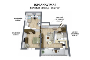 Parduodamas butas Eitminų g., Pašilaičiai, Vilniaus m., Vilniaus m. sav., 70.00 m² ploto 3 kambariai 18