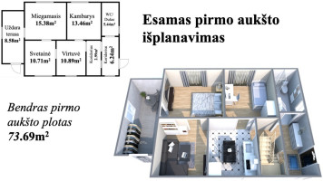 Parduodamas namas Aušros g., Gargždų m., Klaipėdos r. sav., 104.5 m2 ploto, 2 aukštai 7
