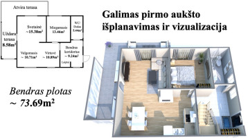 Parduodamas namas Aušros g., Gargždų m., Klaipėdos r. sav., 104.5 m2 ploto, 2 aukštai 8
