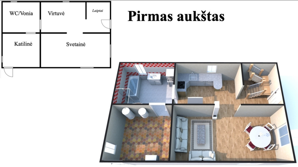 Parduodamas namas Lygumų g., Derceklių k., Klaipėdos r. sav., 105 m2 ploto, 2 aukštai 7