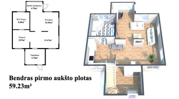 Parduodamas namas Klaipėdos r. sav., Lankupių k., Mikelio šapalo g., 86.85 m2 ploto, 1 aukštai 10