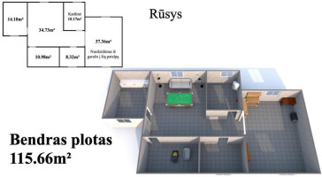 Parduodamas namas Klaipėdos r. sav., Alksnių k., Švyturio g., 281.13 m2 ploto, 1 aukštai 17