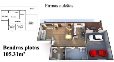 Parduodamas namas Klaipėdos r. sav., Alksnių k., Švyturio g., 281.13 m2 ploto, 1 aukštai 18