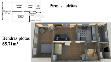 Parduodamas namas Tiesioji g., Rimkai, Klaipėdos m., Klaipėdos m. sav., 83.64 m2 ploto, 1 aukštai 29