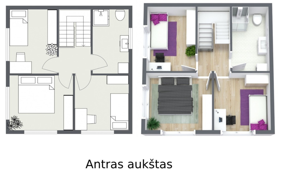 Parduodamas namas Klaipėdos r. sav., Slengių k., Baukštininkų g., 80 m2 ploto, 2 aukštai 36