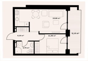 Parduodamas butas Karaliaučiaus g., Pilaitė, Vilniaus m., Vilniaus m. sav., 40 m2 ploto, 2 kambariai 25