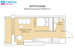 Nuomojamas butas Karaliaučiaus g., Pilaitė, Vilniaus m., Vilniaus m. sav., 30 m2 ploto, 1 kambariai 21