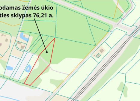 Parduodamas  sklypas Mockėnų k., Utenos r. sav., 76.21 a ploto