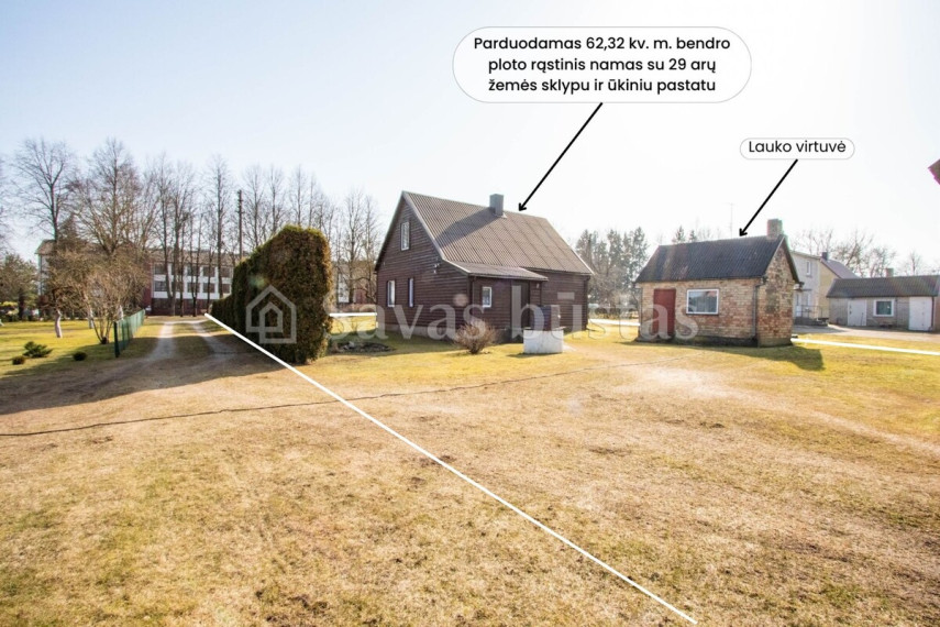 Parduodamas namas S. Dariaus ir S. Girėno g., Kražių mstl., Kelmės r. sav., 62.32 m2 ploto, 1 aukštai 2