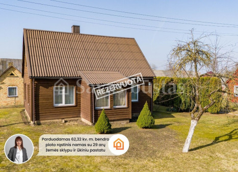 Parduodamas namas S. Dariaus ir S. Girėno g., Kražių mstl., Kelmės r. sav., 62.32 m2 ploto, 1 aukštai
