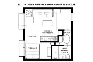 Nuomojamas butas Visorių g., Fabijoniškės, Vilniaus m., Vilniaus m. sav., 35.88 m2 ploto, 2 kambariai 18