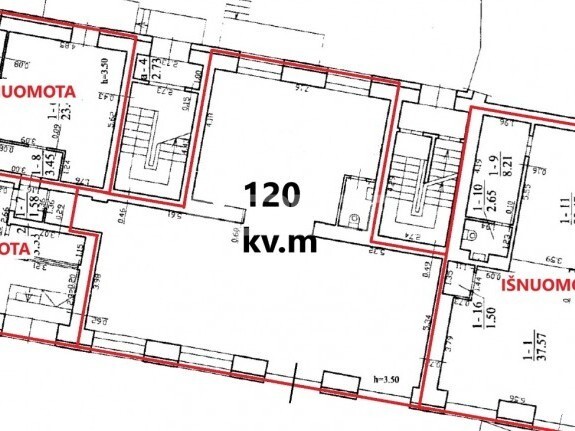 Nuomojamos administracinės, paslaugų, prekybos patalpos Vilniaus g., Centras, Šiaulių m., Šiaulių m. sav., 120 m2 ploto 4