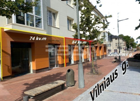 Nuomojamos administracinės, paslaugų, prekybos patalpos Vilniaus g., Centras, Šiaulių m., Šiaulių m. sav., 84 m2 ploto