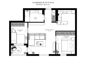 Parduodamas butas Lazdynėlių g., Lazdynėliai, Vilniaus m., Vilniaus m. sav., 66.13 m2 ploto, 3 kambariai 30