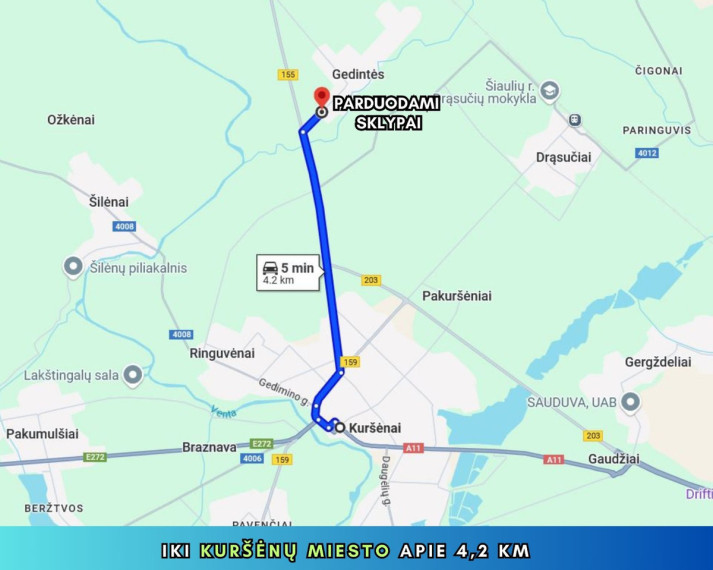 Parduodamas sklypas Gedinčių k., Šiaulių r. sav., 154 a ploto 4
