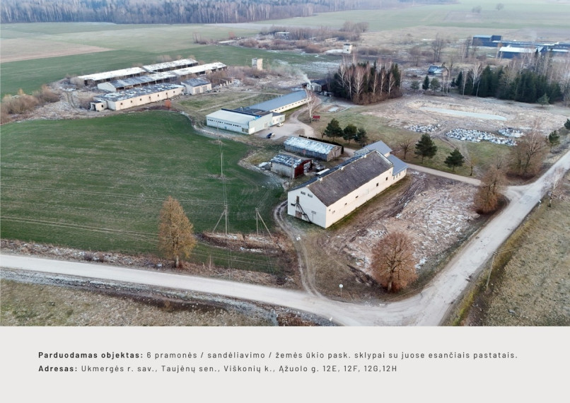 Parduodamos administracinės, gamybinės, kitos paskirties, paslaugų, prekybos, sandėliavimo patalpos Ąžuolo g., Viškonių k., Ukmergės r. sav., 7500 m2 ploto 1
