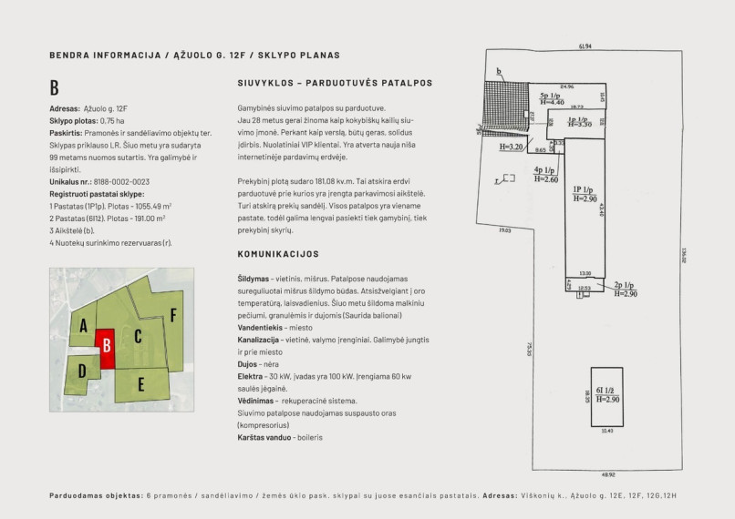 Parduodamos administracinės, gamybinės, kitos paskirties, paslaugų, prekybos, sandėliavimo patalpos Ąžuolo g., Viškonių k., Ukmergės r. sav., 7500 m2 ploto 12