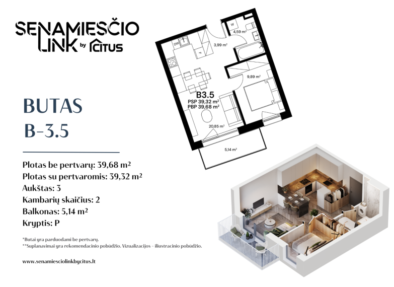 Parduodamas butas Panevėžio g., Naujininkai, Vilniaus m., Vilniaus m. sav., 39.68 m² ploto 2 kambariai 2