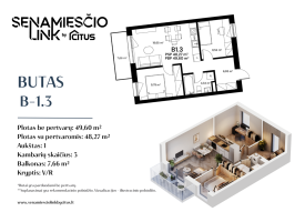 Parduodamas butas Panevėžio g., Naujininkai, Vilniaus m., Vilniaus m. sav., 49.60 m² ploto 3 kambariai 2