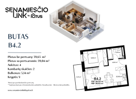 Parduodamas butas Panevėžio g., Naujininkai, Vilniaus m., Vilniaus m. sav., 39.63 m² ploto 2 kambariai 2