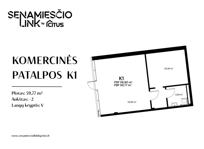 Parduodamos patalpos Panevėžio g., Naujininkai, Vilniaus m., Vilniaus m. sav., 59.77 m² ploto 2