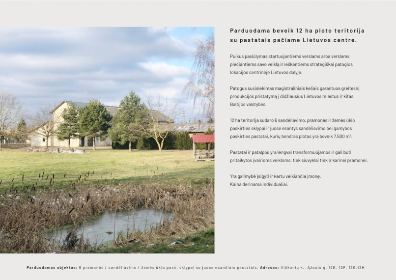 Parduodamos administracinės, gamybinės, kitos paskirties, paslaugų, prekybos, sandėliavimo patalpos Ąžuolo g., Viškonių k., Ukmergės r. sav., 7500 m2 ploto 2