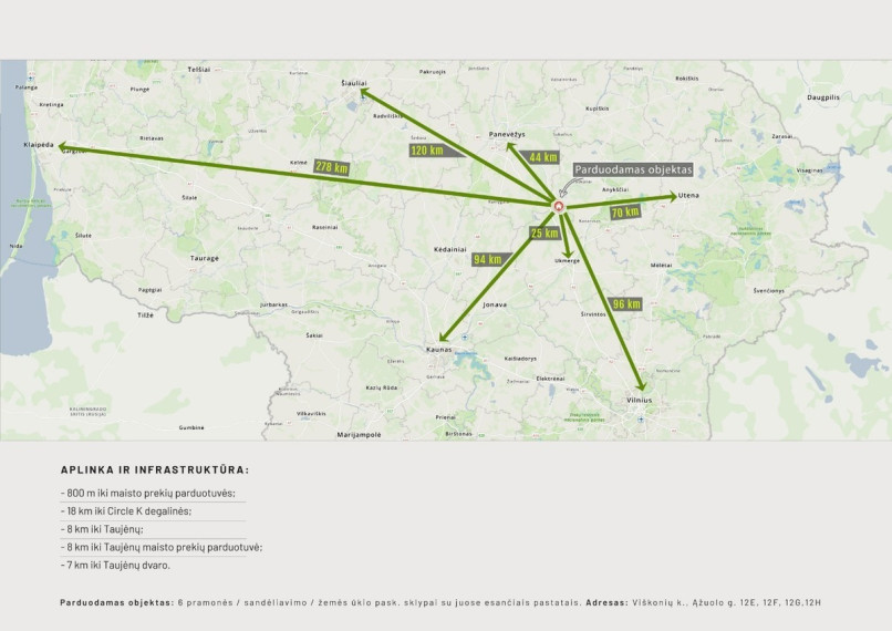 Parduodamos administracinės, gamybinės, kitos paskirties, paslaugų, prekybos, sandėliavimo patalpos Ąžuolo g., Viškonių k., Ukmergės r. sav., 7500 m2 ploto 3