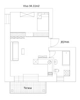 Parduodamas butas Santariškių g., Santariškės, Vilniaus m., Vilniaus m. sav., 34.11 m2 ploto, 1 kambariai 34