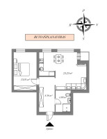 Parduodamas butas Justiniškių g., Justiniškės, Vilniaus m., Vilniaus m. sav., 50 m2 ploto, 2 kambariai 25