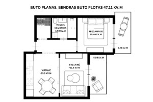 Parduodamas butas Lietaus g., Lazdynėliai, Vilniaus m., Vilniaus m. sav., 47.11 m2 ploto, 2 kambariai 26