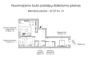 Parduodamas butas Mindaugo g., Senamiestis, Vilniaus m., Vilniaus m. sav., 67.07 m2 ploto, 3 kambariai 24