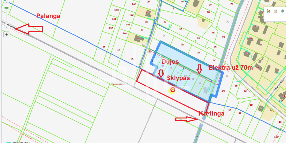 Parduodamas sklypas Palangos pl., Vydmantų k., 74 a ploto 6